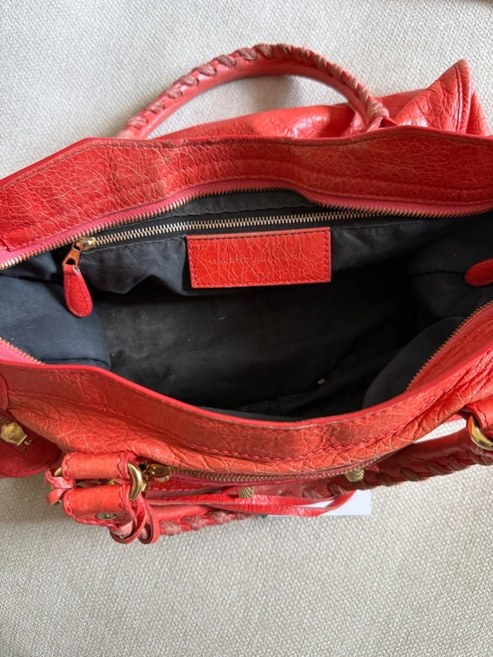 Balenciaga Rose Corail Lambskin Leather Giant 12 Gold Motorcycle City Bag - Picture 13 of 17